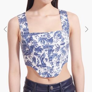 Staud Alice Top China Blue Toile